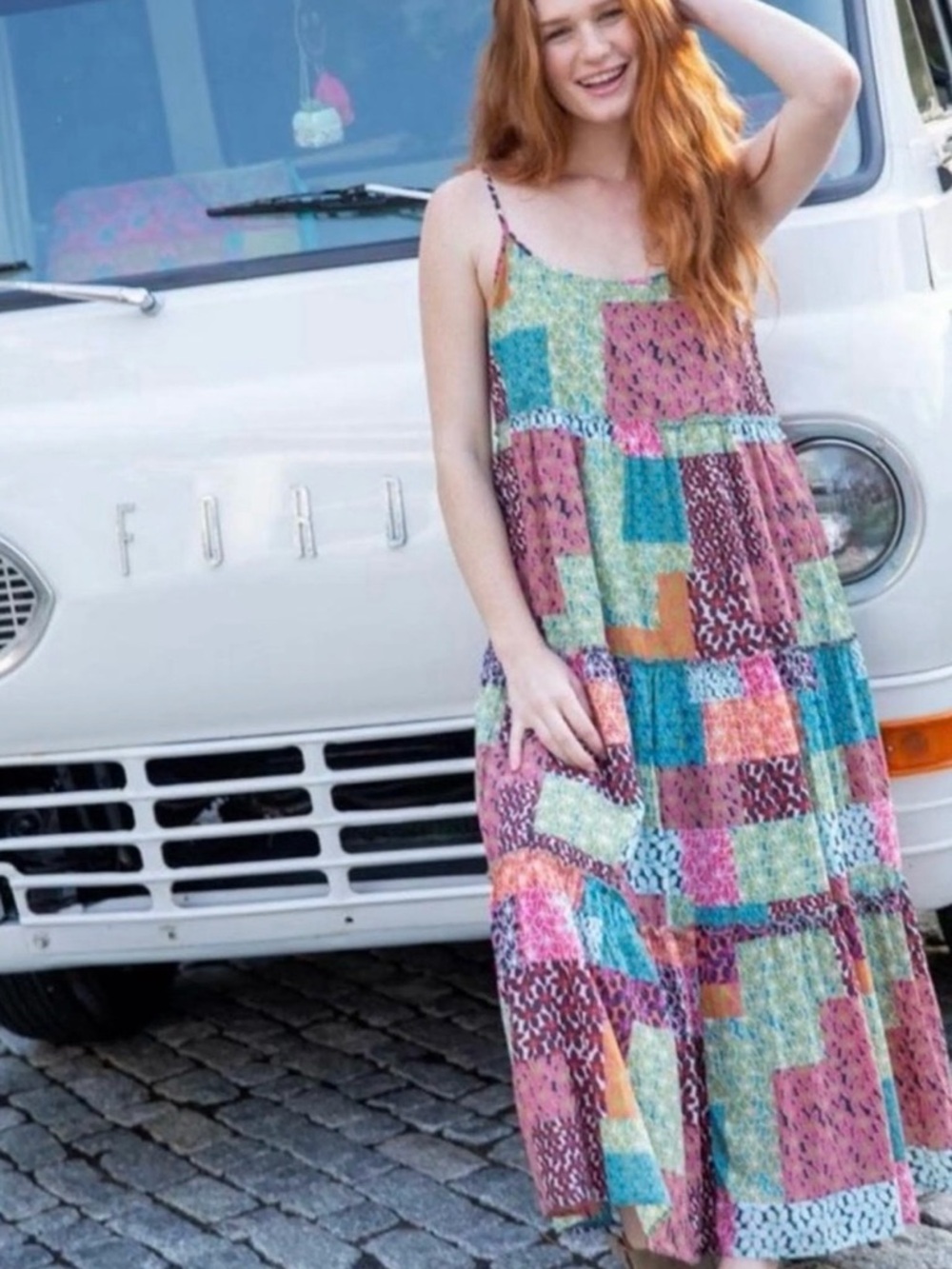 NATURAL LIFE Dawn Multicolor Tiered Maxi Dress